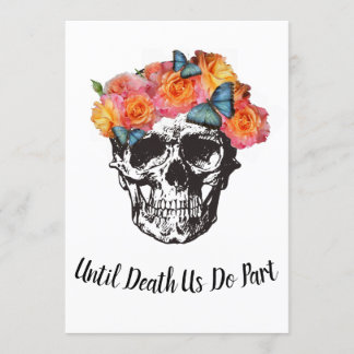 Invitation Mariage de crânes - Jusqu'à ce que la mort nous sé