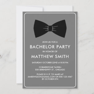 Invitation Mariage de Cravate de la  de Bachelor Party Black 