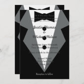 Invitation Mariage de Cravate noir (Devant / Derrière)