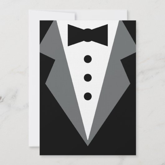 Invitation Mariage de Cravate noir (Dos)