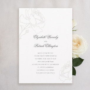 Invitation Mariage de Cravate noire minimaliste rose ivoire