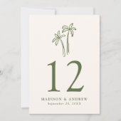 Invitation Mariage de crème de palmiers à main (Devant)