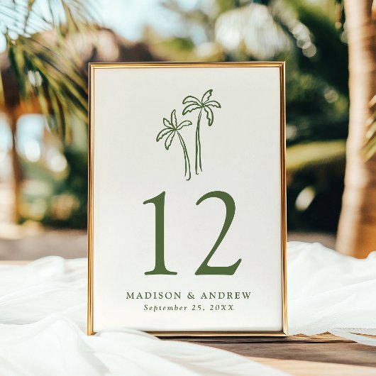 Invitation Mariage de crème de palmiers à main