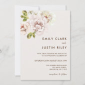 Invitation Mariage de crème d'ivoire florale moderne (Devant)