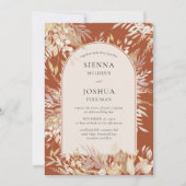 Invitation Mariage de crème en terre cuite encadrée Botanique (Devant)