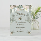 Invitation Mariage de crème Sage Green et Vanilla (Debout devant)