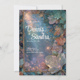 Invitation Mariage de crépuscule forestier enchanté