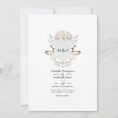 Invitation Mariage de crête de monogramme de Lakeside (Devant)