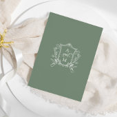 Invitation Mariage de crête Vintage Sage Green