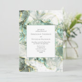 Invitation Mariage de cristal d'Aventurine vert Sage (Debout devant)