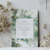 Invitation Mariage de cristal d'Aventurine vert Sage