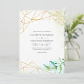 Invitation Mariage de cristal géométrique aquarelle (Debout devant)