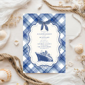 Invitation Mariage de croisière bleu marine
