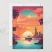 Invitation Mariage de croisière de plage Costal Seascape (Dos)