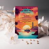 Invitation Mariage de croisière de plage Costal Seascape