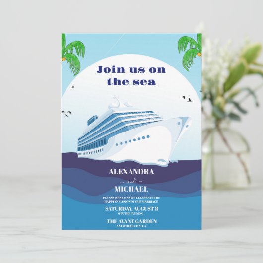 Invitation Mariage de croisière Tropical Beach (Debout devant)
