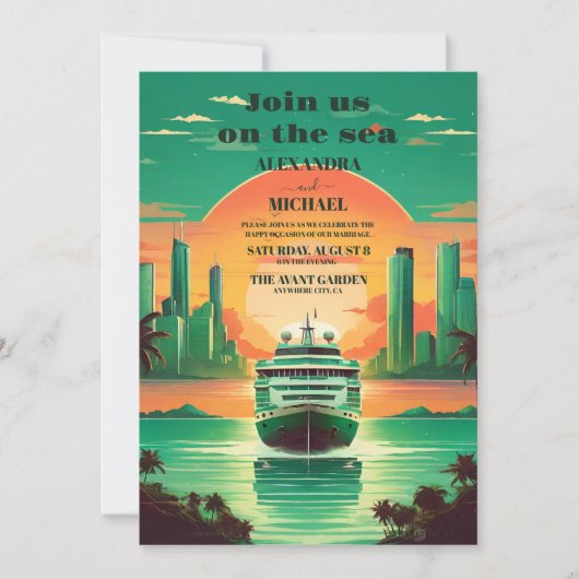 Invitation Mariage de croisière Tropical Beach (Devant)
