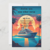 Invitation Mariage de croisière Tropical Seascape Beach (Devant)
