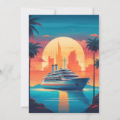 Invitation Mariage de croisière Tropical Seascape Beach (Dos)