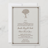 Invitation Mariage de croquis d'arbre de chêne (Devant)