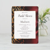 Invitation Mariage de Cuir Rouge Or Noir (Debout devant)
