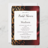 Invitation Mariage de Cuir Rouge Or Noir (Devant)