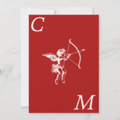 Invitation Mariage de Cupid'Arrow Red Vintage (Dos)