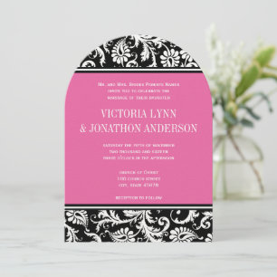 Invitation Mariage de Damas Floral Monogramme Yarrow Rose