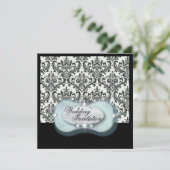 Invitation mariage de damas noir et blanc formel (Debout devant)