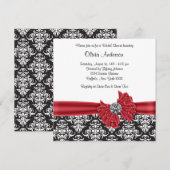 Invitation Mariage de Damas Rouge Noir (Devant / Derrière)
