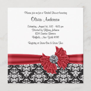 Invitation Mariage de Damas Rouge Noir
