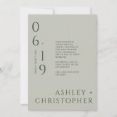 Invitation Mariage de date de fractionnement de la taille et  (Devant)