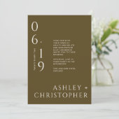 Invitation Mariage de date de fractionnement minimal de bronz (Debout devant)