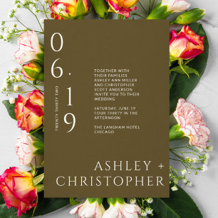 Invitation Mariage de date de fractionnement minimal de bronz