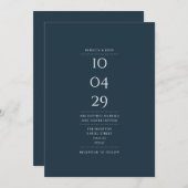 Invitation Mariage de date spéciale simple et élégant (Devant / Derrière)