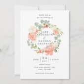 Invitation Mariage de  de courge florale à l'aquarelle (Devant)