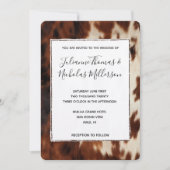Invitation Mariage de  de cowhide Brown crème (Devant)