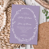 Invitation Mariage de de Fleur sauvage violet de lavande rus