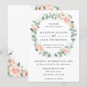 Invitation Mariage de  de fleurs de bracelet rustique