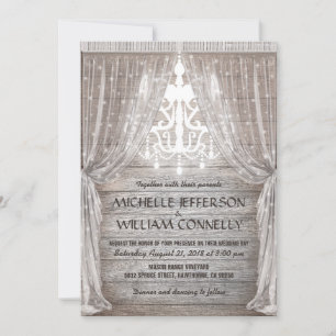 Invitation Mariage de  de la tour de chandelier rustique