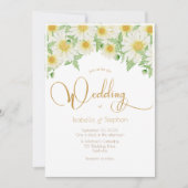 Invitation Mariage de de marguerite jaune blanc (Devant)