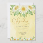 Invitation Mariage de  de marguerite jaune blanc (Devant)