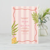 Invitation Mariage de  de palme rose citron (Debout devant)