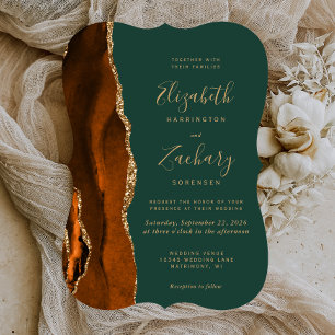 Invitation Mariage de de porte vert foncé