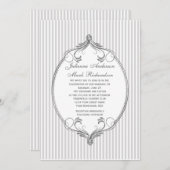 Invitation Mariage de  de trame argenté clair gris (Devant / Derrière)