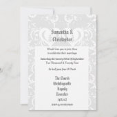 Invitation Mariage de découpe de papier gris (Devant)