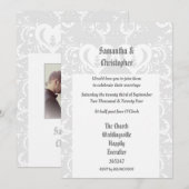 Invitation Mariage de découpe de papier gris (Devant / Derrière)