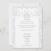 Invitation Mariage de découpe de papier gris (Devant)