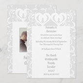 Invitation Mariage de découpe de papier gris (Devant / Derrière)