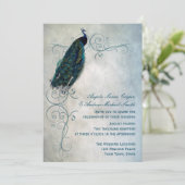 Invitation Mariage de défilement de Peacock (Debout devant)